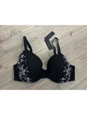 Natori Flawless Contour Black/White Underwire Women's Bra Sz 36D